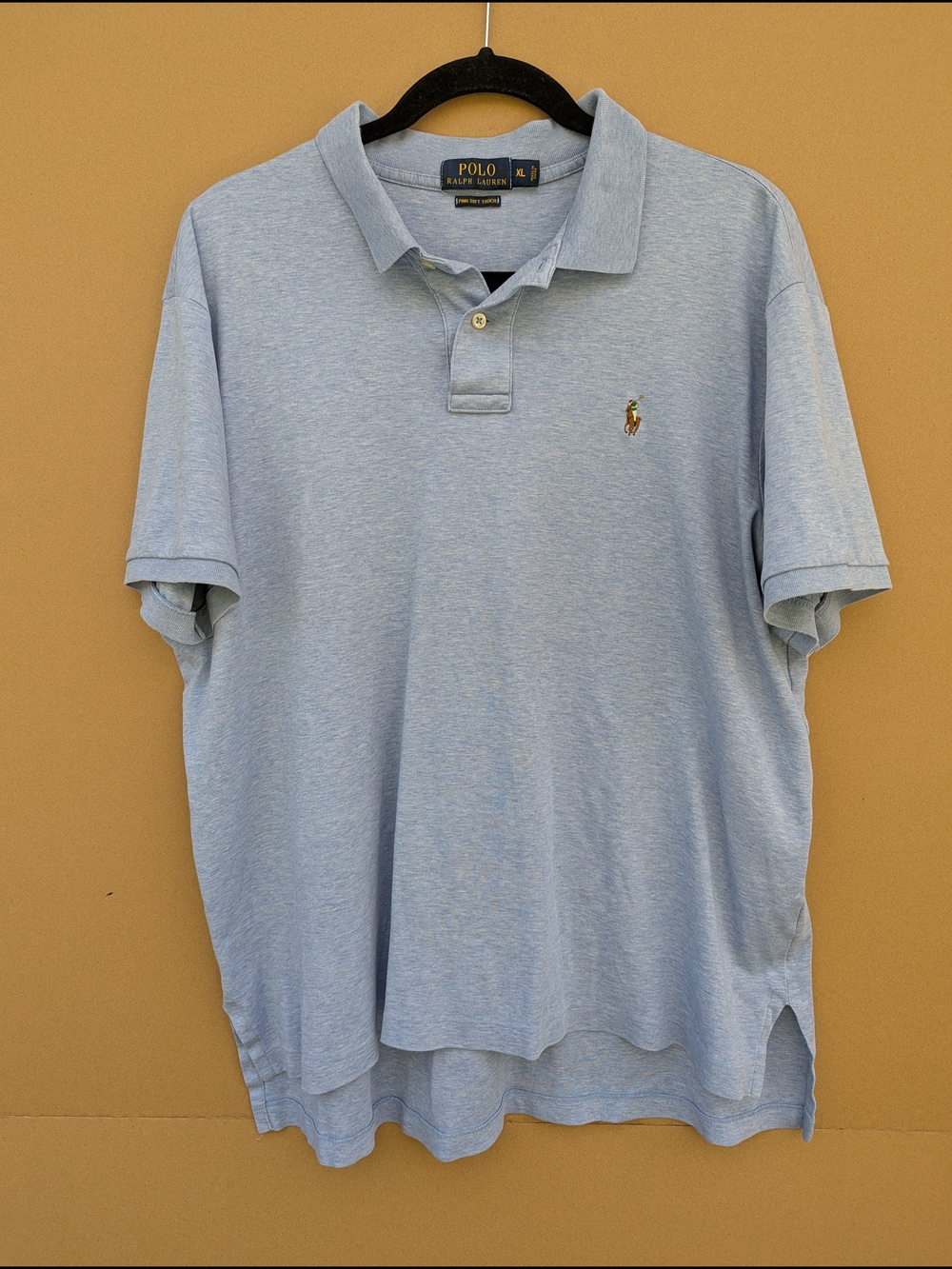 Polo Ralph Lauren Men Polo Shirt Light Blue Short-Sleeve Country Club Summer XL